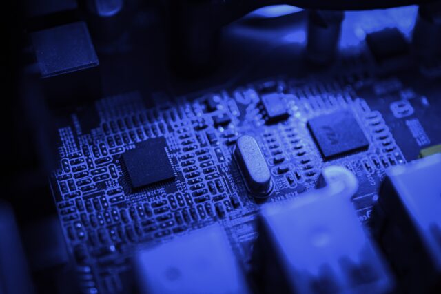 blue/violet circuit board